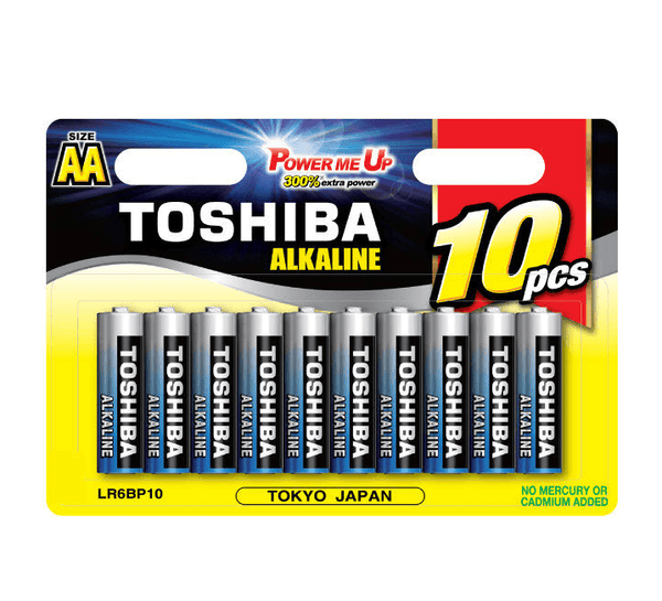 סוללות TOSHIBA ALKALINE AA מארז 10 יחידות