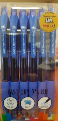 עט ג'ל חדשני ואיכותי  כחול/ שחור במארז 12 יחידות מבית חנן