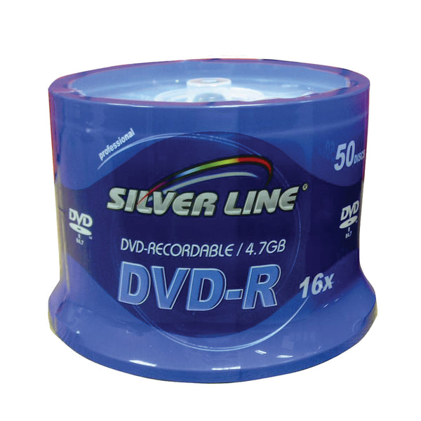 דיסק לצריבה  50 יחידות . SILVER LINE DVD-R 4.7GB