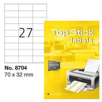 מדבקות לבנות להדפסה במגוון גדלים למדפסות לייזר והזרקת דיו Top Stick Labels