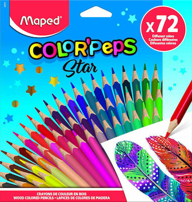 סט 72 עפרונות צבעוניים MAPED STAR