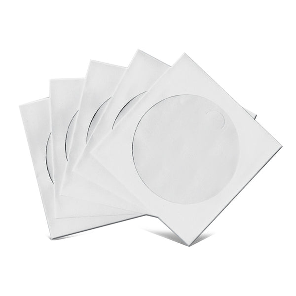 עטיפות נייר לבנות + חלון ל CD. מארז 100 יחידות SILVER LINE
